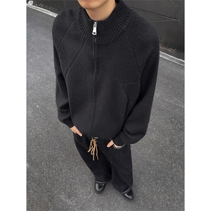 YK86098-P50 腈纶45%锦纶24.3%聚酯纤维30.7%立领拉链开衫毛衣男图片