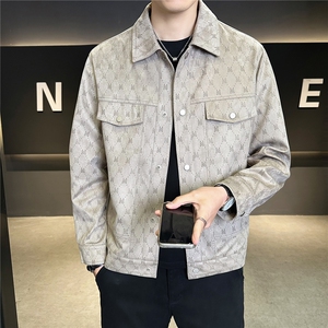 皮夹克男2026春季皮衣外套男C317-26123-P155卷后控188图片