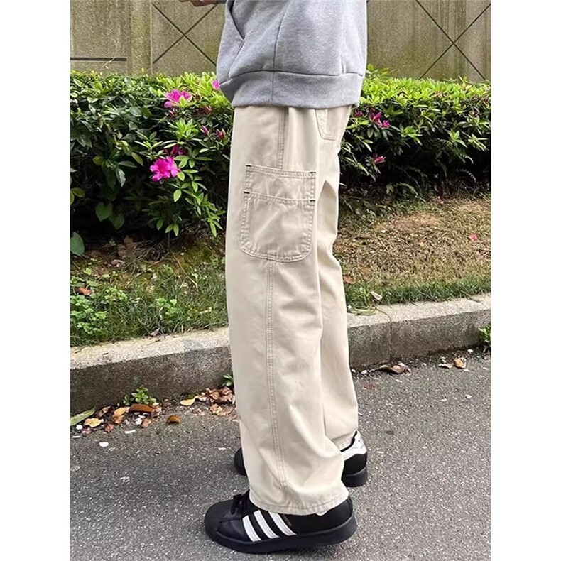 A780-P38 美式vibe伐木裤男女高级感裤子直筒宽松休闲工装裤图片
