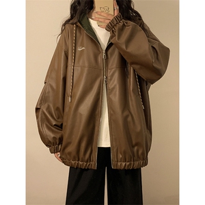 春秋季皮衣外套男女同款新款美式夹克XZ102B-1-JK2535P85图片