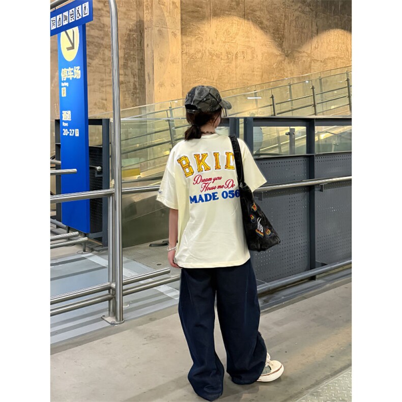 H0519-P35前毛巾绣+后发泡印花新款短袖T恤女，女装T恤，星座617A-2