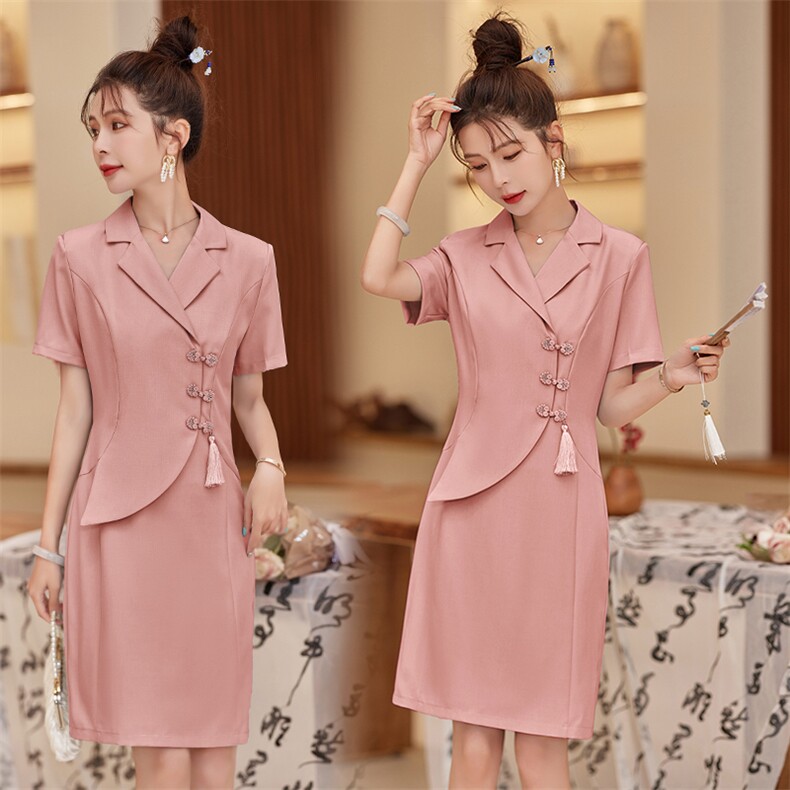 职业西装连衣裙女2023夏季新款高级感名媛气质收腰包臀a字裙子潮，女装连衣裙，贝蕾酷儿