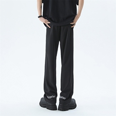 现货刺绣高级感垂坠冰丝西裤直筒微喇休闲西装裤男K766-P50控78，男装西服套装，星座205