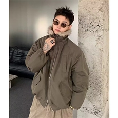 美式重磅短款显高棉服男士工装外套棒球服情侣款飞行夹克，男装夹克，星座506A