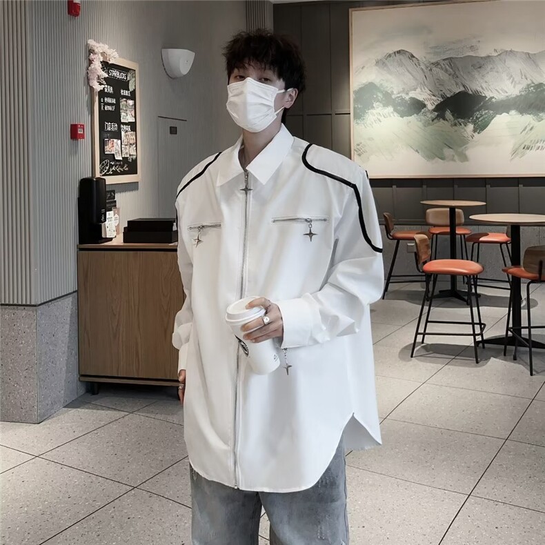 新款青春流行百搭标准潮流长袖夏季个性衬衫外套男C8099P42,男装衬衫,星座1116-2