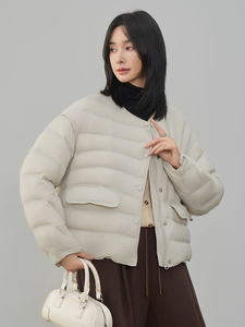 现货2025年冬季新款90白鸭绒休闲风冬季羽绒服女短款图片
