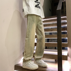 拼接牛仔裤微喇叭 小直脚B342-K7029-P55 直播品质图片