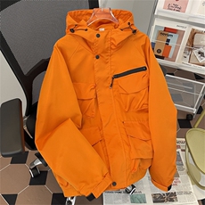 高品质春款男连帽夹克工装大口袋抽绳魔术贴冲锋衣外套JK71P70，男装夹克，星座1013-1