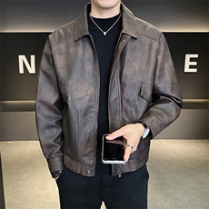秋季皮夹克宽松偏大男装皮衣2025新款品质外套C317-JK511-P140，男装夹克，电商C317