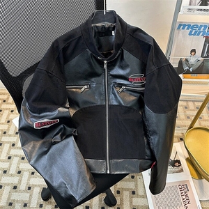 美式复古pu皮机车服夹克男外套 JK8731 P75图片