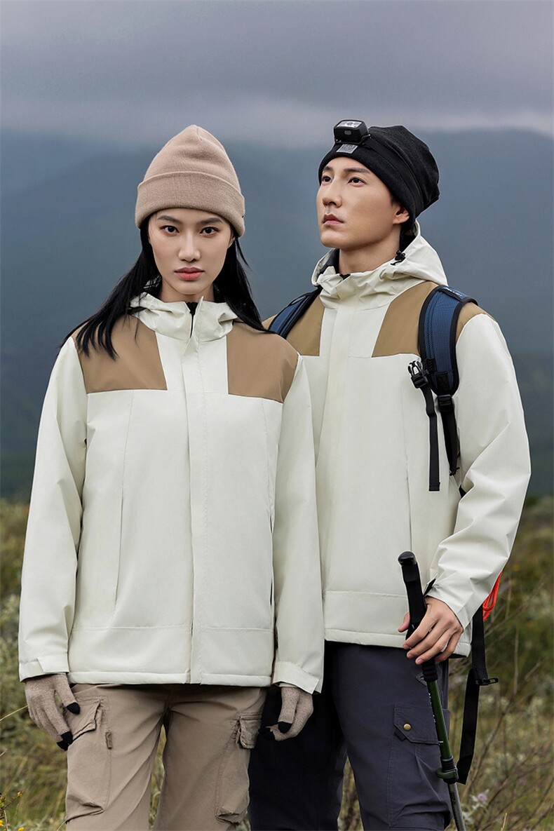 户外秋冬季加绒加厚冲锋衣防水防风滑雪服登山服情侣中长款外套,女装短外套,衫都服饰