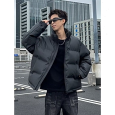 网图原版PU皮刺绣加厚保暖面包服男M14/P100，男装棉衣，星座205-3