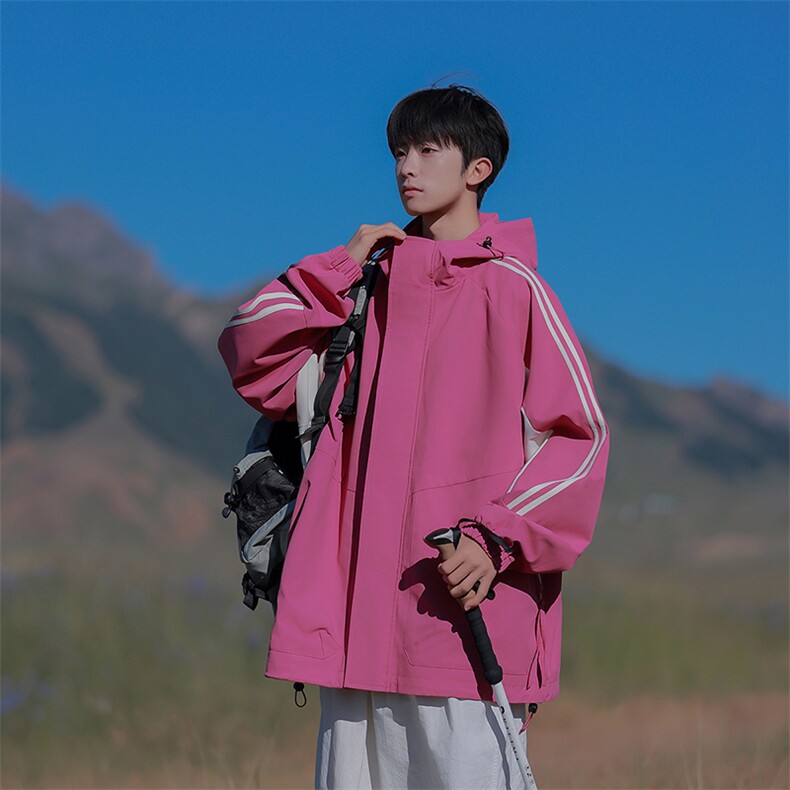JK7832-P752025秋季新款拉条连帽防水宽松夹克外套,男装夹克,星座109-1