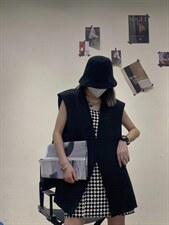 设计款开衩式马甲，女装马甲，Alissa Lin