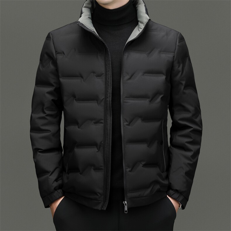 冬季男士白鸭绒羽绒服加厚保暖商务休闲短款立领冬装品质外套男图片