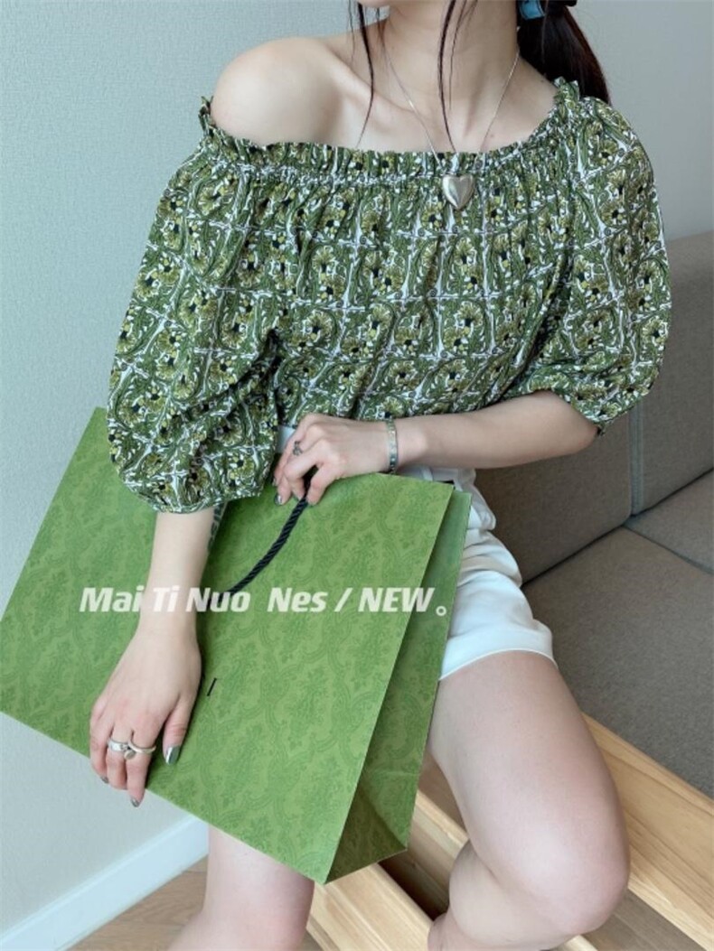 一字肩小衫，女装，麦缇诺