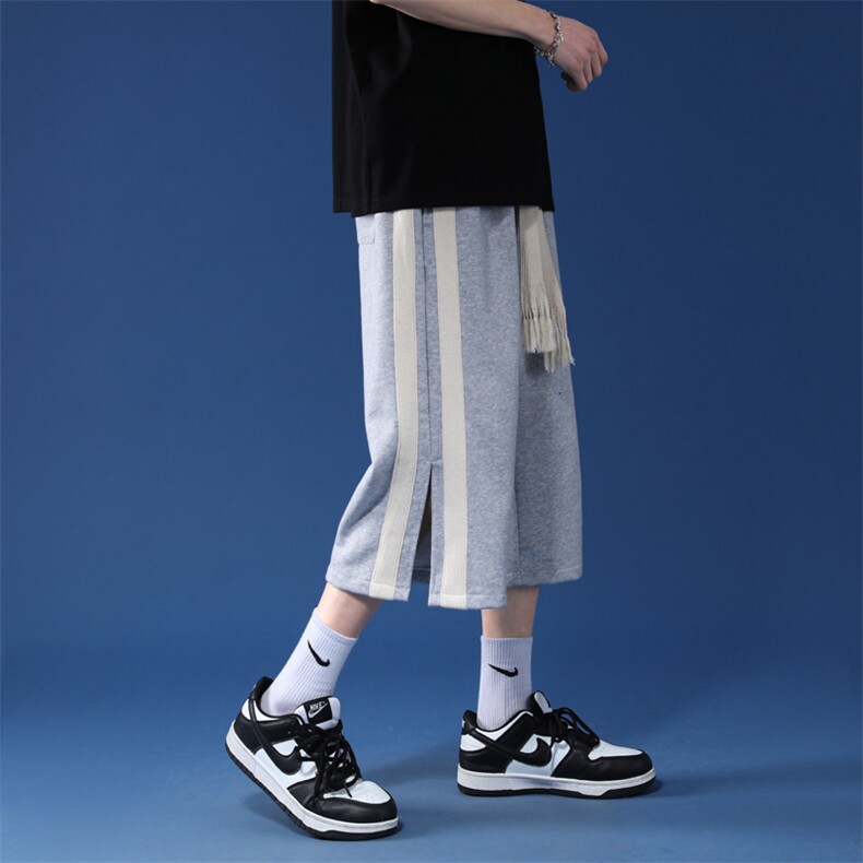 K6050/P35夏款新款七分裤男女宽编织绳卫裤开衩7分裤短裤大码控48，女装休闲裤，电商A141