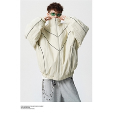 1506-1/MA5081/P86克莱因蓝条纹立领防寒服男棉衣冬装外套大码，男装棉衣，星座1506-1