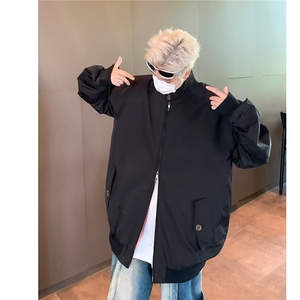 秋季外穿复古工装棒球服夹克男装立领高级美式飞行员外套8506/P65图片