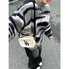 B217-P50秋冬慵懒潮牌oversize情侣装针织衫美式条纹圆领毛衣男，男装针织衫/毛衣，星座512-6
