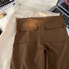 高品质秋款男裤单排扣褶皱抽绳束脚冲锋裤长裤h966P40，男装休闲裤，星座1013-1