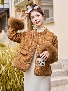 新中式风羽绒服女短款毛领高级感加厚保暖外套图片