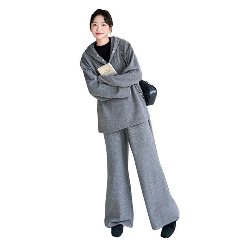 （新品）一体绒加厚连帽阔腿裤套装可做春装F597-P198-K298,女装套装/套裙,2C255