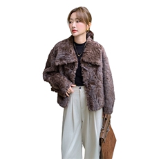 【新品】高端短款咖啡色环保皮草皮毛一体2C081-7710P195K298，女装皮草，2C081