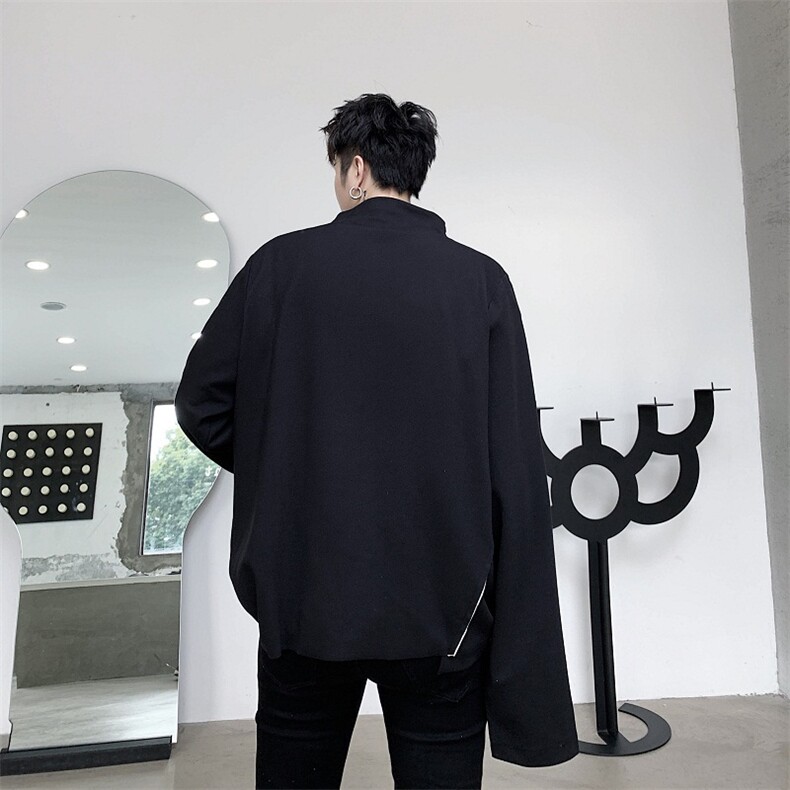 山本暗黑个性立领撞色小众长袖T卫衣A261-6812-P65,男装夹克,电商A246