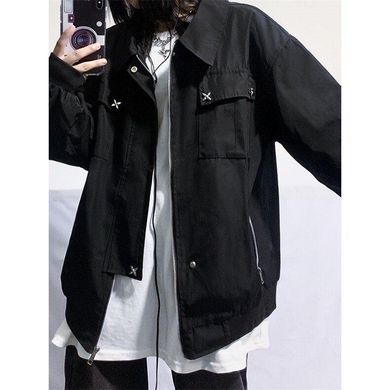 B221美式ins高街暗黑金属感宽松休闲外套上衣SY2303-P90控118,男装夹克,电商B221