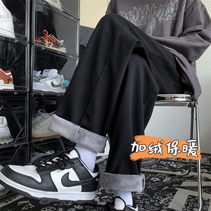 长裤秋冬季加绒加厚牛仔裤男宽松直筒裤A080-9291-常规P35加绒P45图片