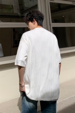 8XL-M特大码夏季短袖冰丝皱感透气T恤男潮垂感宽松半袖DX305P45，男装T恤，电商D206-1