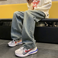 美式ins潮流复古做旧磨破直筒百搭宽松休闲裤牛仔裤男女WN29-P45，男装牛仔裤，星座1008-1