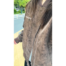 特批60数据飞行夹克外套双拉链教练翻领拉链PU皮外套JK3035，男装夹克，电商A128