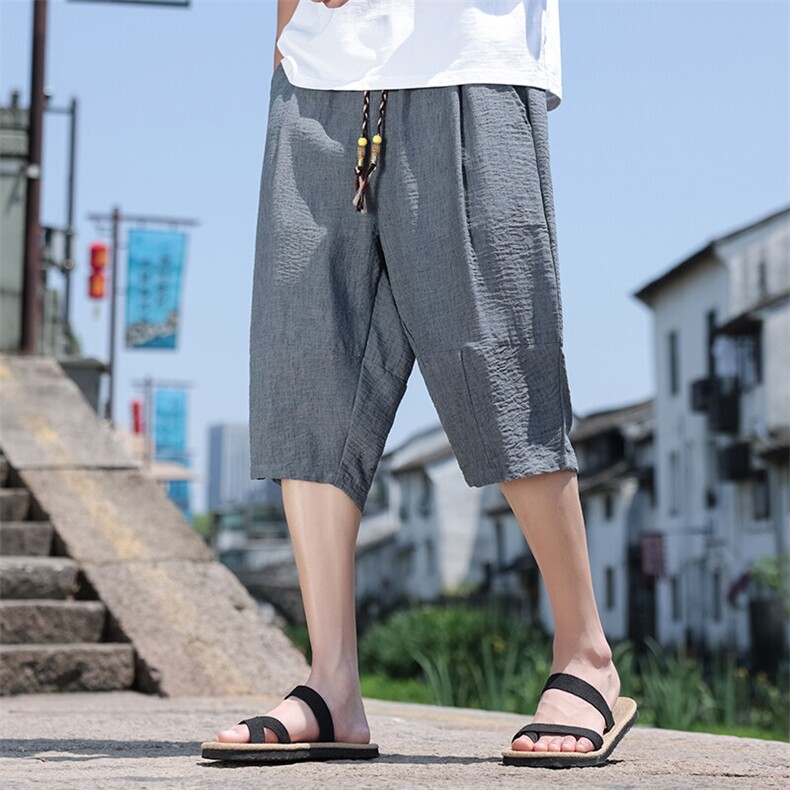2025春夏新款风男装休闲裤透气中式宽松七分束口裤K186-P55,男装休闲裤,电商B277(原6028)