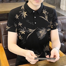 25012-P35春季休闲时尚T恤男短袖打底衫商务休闲修身短袖POLO衫，男装T恤，电商D310B-1