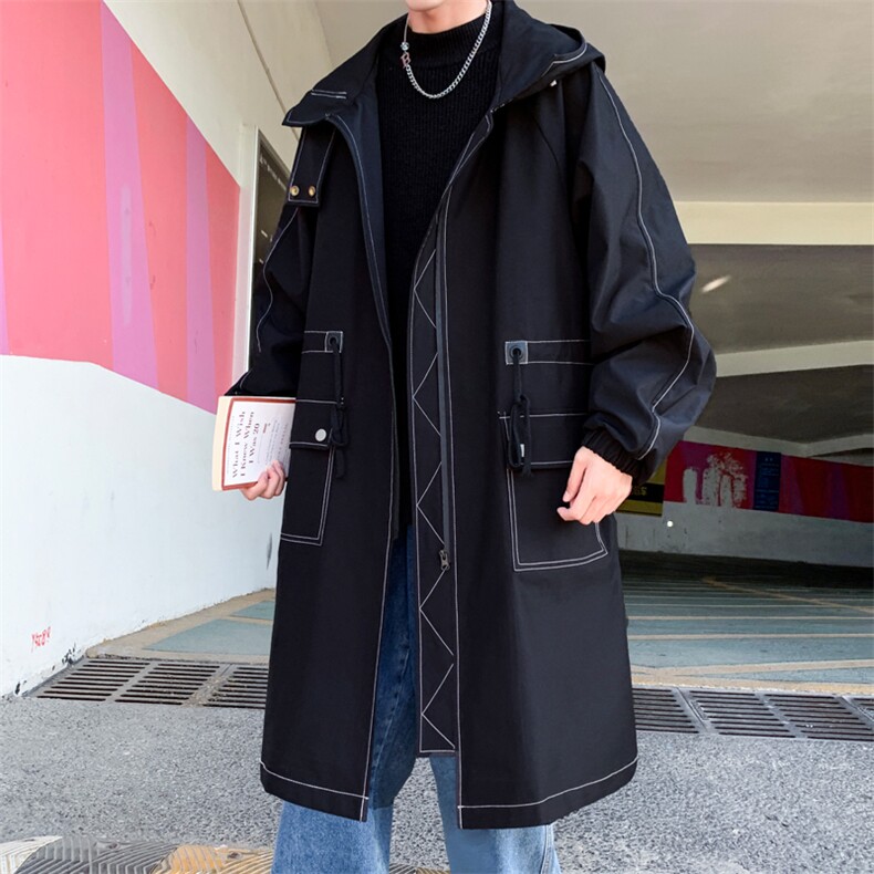 大货风衣男中长款大衣加绒加厚棉衣F262薄P115加绒P135港风D,男装风衣,星座401