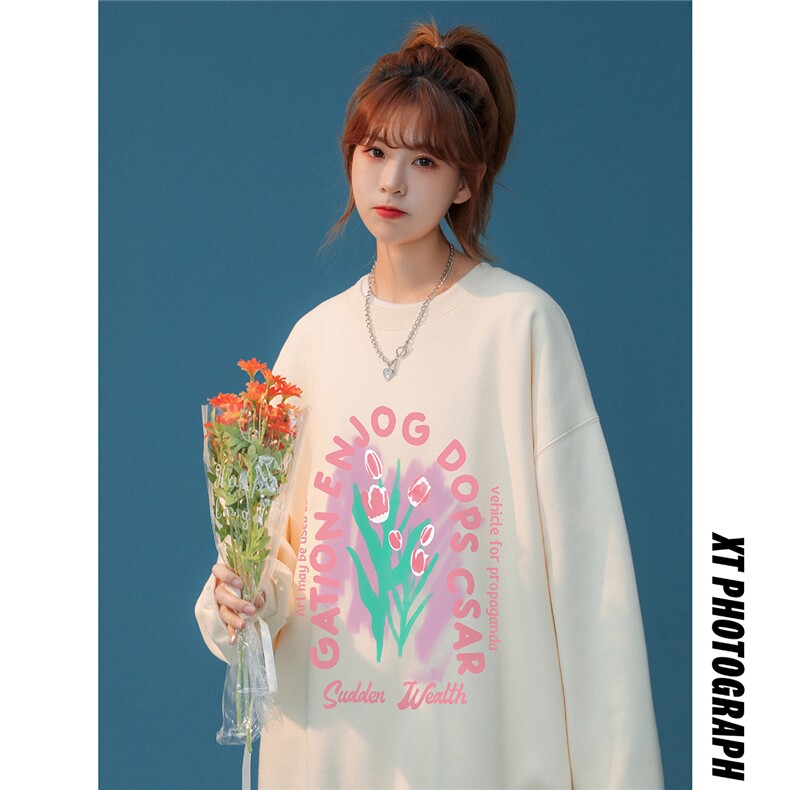 中性风2026秋季新款西海岸美式街头圆领潮牌卫衣外套W178P30K48-，女装短外套，A247A