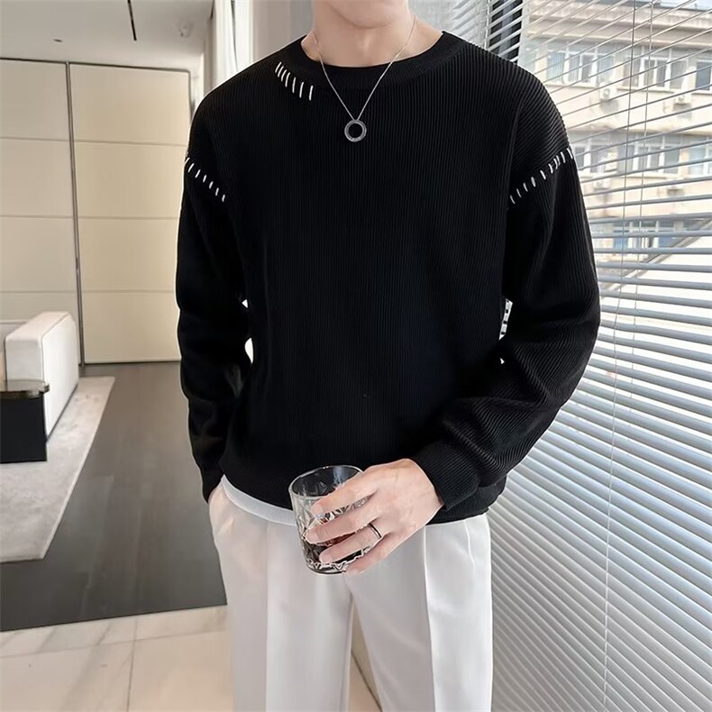 男装春秋季时尚圆领毛衣男士休闲针织衫线衣百搭打底衫S569,男装针织衫/毛衣,星座1116A-2（原606A-1）