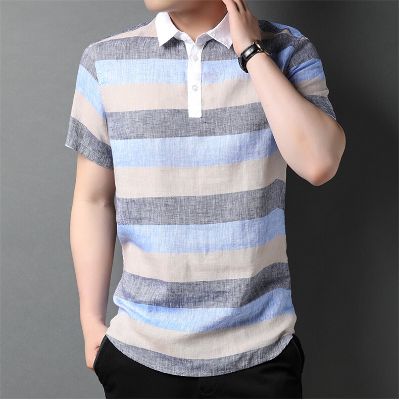 F82268钱塘2020-1中年男士简约休闲时尚百搭合身短袖T恤P97，男装T恤，钱塘207-1