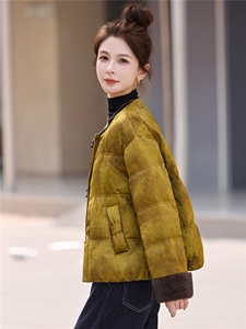 现货现货新中式羽绒服短款2025新款90白鸭绒外套数据好主推款现货图片