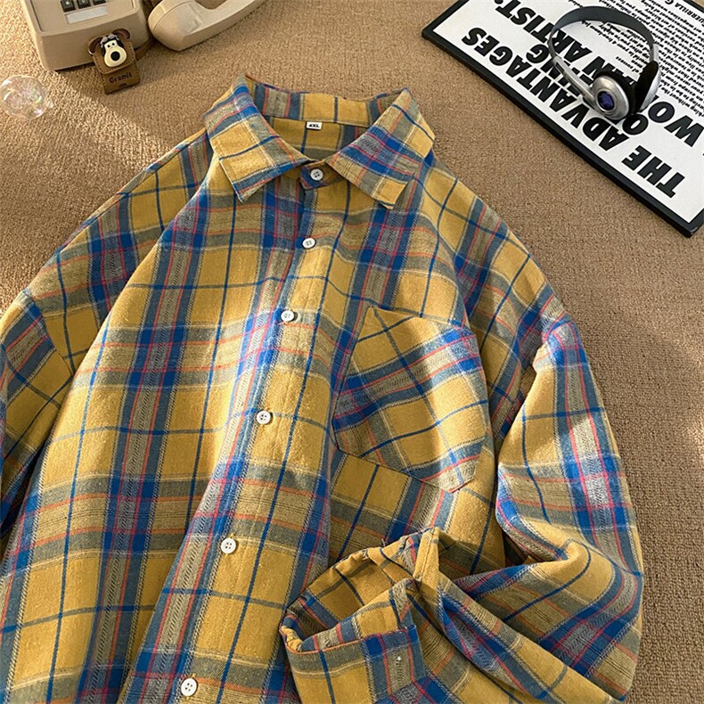 【25春现货】CS7128-P35特控58大码宽松格子衬衫外套,男装衬衫,电商D232