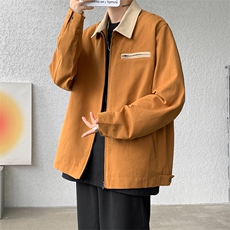 8XL-M水洗做旧帆布短款夹克男款vintage美式复古工装外套JK003P98，男装夹克，电商B312