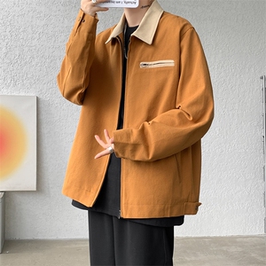 8XL-M水洗做旧帆布短款夹克男款vintage美式复古工装外套JK003P98图片