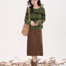 2025秋冬百搭时尚加厚圆领长袖针织衫，女装针织衫/毛衣，北娇羊绒