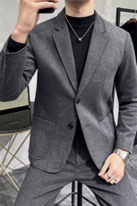 秋冬款男士轻熟微阔简约时尚休闲毛呢西服单西外套A415-668-P135，男装西服，电商A355（原A415）