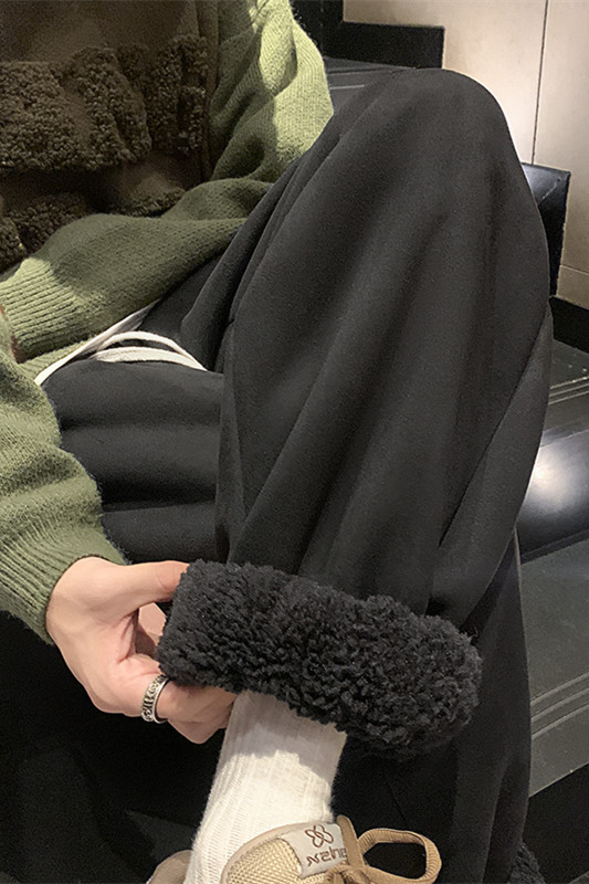 重磅麂皮绒羊羔毛束脚休闲裤大码M~5XLXZ604-KP87-P65控78,男装休闲裤,星座604