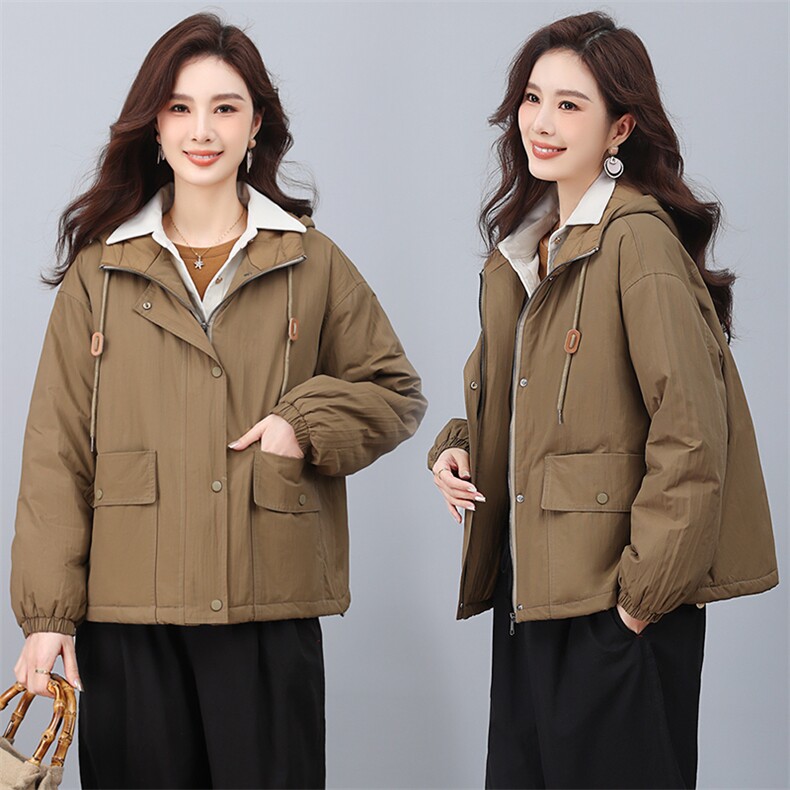 2023冬装新款宽松加棉外套连帽棉衣，女装棉衣/棉服，小林双子