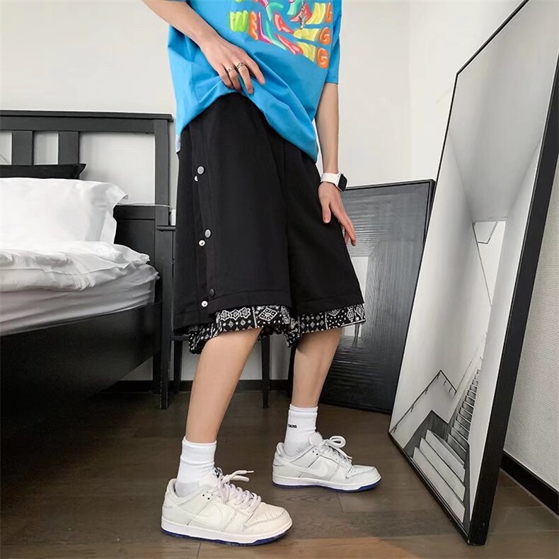 男春季潮流时尚假两件休闲短裤A707P20,男装休闲裤,星座1116-2
