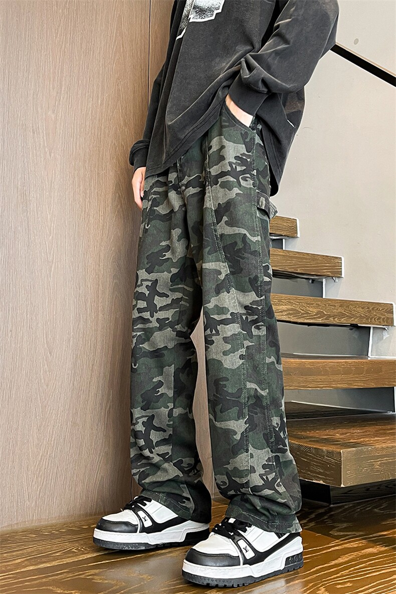 8XL-M迷彩裤大码美式高街hiphop伐木裤直筒长裤工装裤子KZ1912P58,男装休闲裤,电商B238